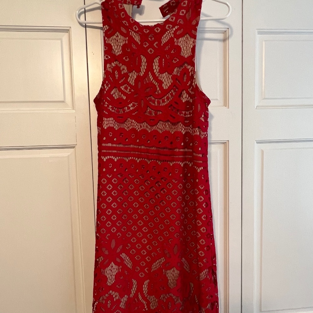Red Lace Cocktail Dress